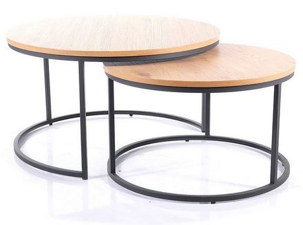 Konferenční stolek Signal ATLANTA III dub/ černá 2v1 80x80 cm (3)