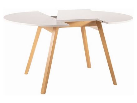 Rozkládací jídelní stůl Signal OPERA 102 (144)x73 bílá mat/buk (1)