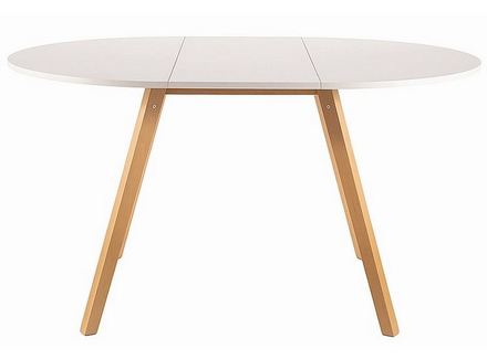 Rozkládací jídelní stůl Signal OPERA 102 (144)x73 bílá mat/buk (3)