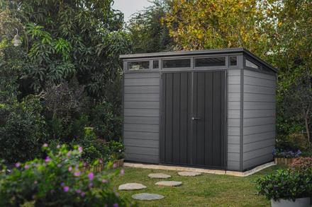 Zahradní domek Keter Cortina 9x7 grafitový, s podlahou (3)