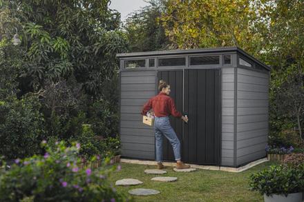 Zahradní domek Keter Cortina 9x7 grafitový, s podlahou (5)