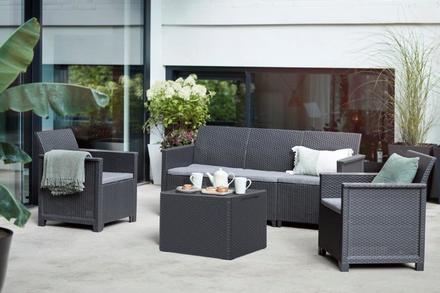 Zahradní pohovka Keter Elodie třísedadlová pohovka grafitová (2)