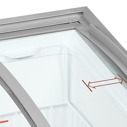 Pultová mraznička prosklené oblé víko Tefcold IC101SCEB LED (2)