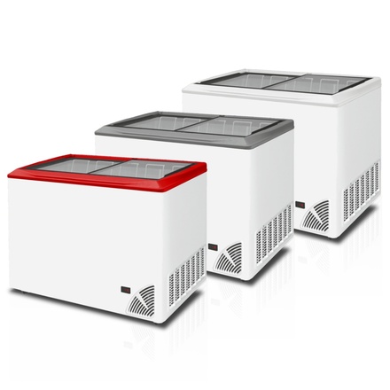 Pultová mraznička prosklené rovné víko Byfal ARO 401/2 Red Edge (3)