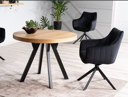 Moderní jídelní stůl Signal DOMINGO rozkládací (100-250)x76 - dub/černá (3)