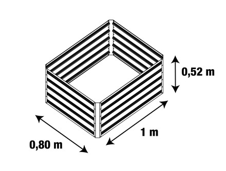 Vyvýšený záhon G21 Daisy 100 x 80 x 52 cm, plechový, zelený (4)