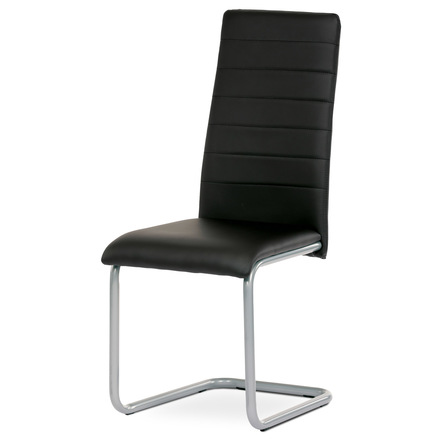 Moderní jídelní židle Autronic Židle jídelní, černá koženka, kov šedá (DCL-402 BK)