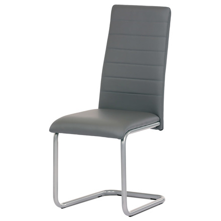 Moderní jídelní židle Autronic Židle jídelní, šedá koženka, kov šedá (DCL-402 GREY)
