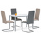 Moderní jídelní židle Autronic Židle jídelní, šedá koženka, kov šedá (DCL-402 GREY) (4)
