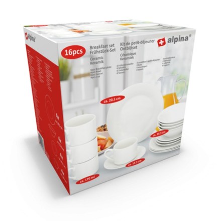 Snídaňová sada Alpina ED-216033 pro 4 osoby keramická (2)