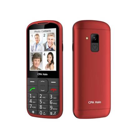 Mobilní telefon pro seniory CPA HALO 28 červený (8)