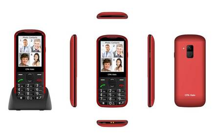 Mobilní telefon pro seniory CPA HALO 28 červený (9)