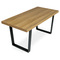 Moderní jídelní stůl Autronic Jídelní stůl, 160x8x760 cm, MDF deska, dýha dub, kovové nohy, černý lak (HT-514 OAK) (4)