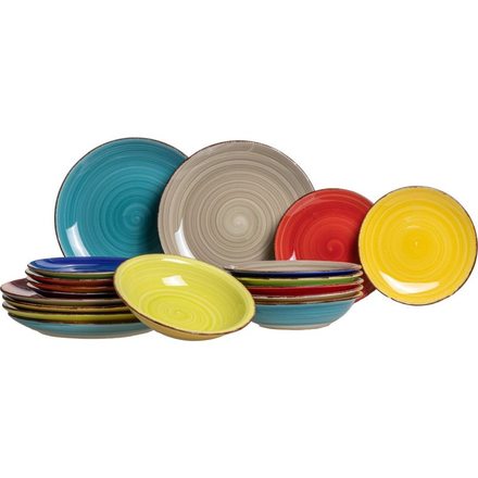 Jídelní sada talířů HIT HT-24327112 Malaga 18 ks