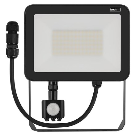 LED reflektor Emos ZS2742 INOVO s pohybovým čidlem, 50 W, šedý, neutrální bílá