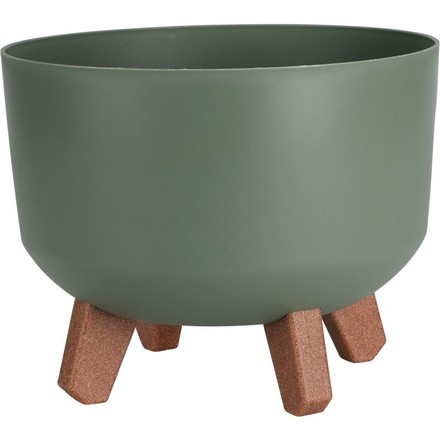 Květináč ProGarden KO-Y89300580 na nožkách kulatý 24 cm zelená