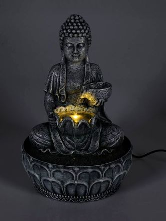 Fontána pokojová Homestyling KO-795202330bezo s LED osvětlením 29 cm Budha (1)