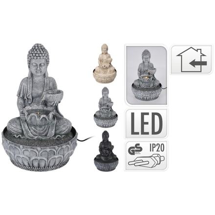Fontána pokojová Homestyling KO-795202330bezo s LED osvětlením 29 cm Budha (2)