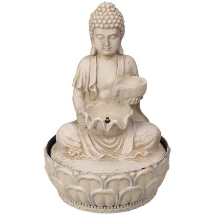 Fontána pokojová Homestyling KO-795202330bezo s LED osvětlením 29 cm Budha