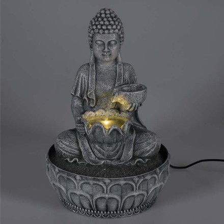 Fontána pokojová Homestyling KO-795202330 s LED osvětlením 29 cm Budha