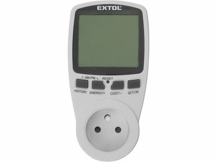 Měřič spotřeby elektrické energie Extol Premium 8831260 - wattmetr, kW, kWh, V, A, Hz (1)