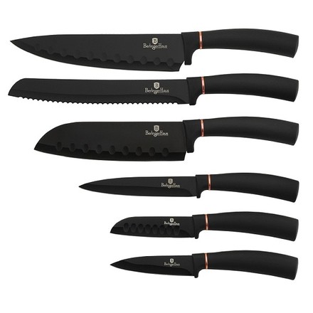 Sada nožů s nepřilnavým povrchem Berlingerhaus BH-2337 6 ks Black Rose Collection