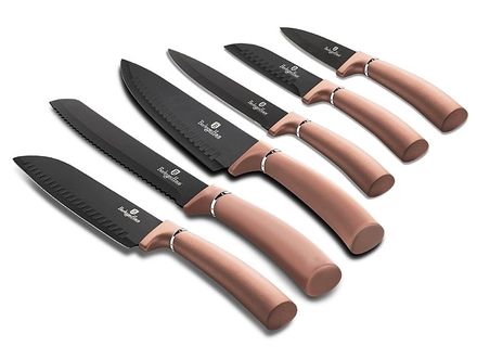 Sada nožů s nepřilnavým povrchem Berlingerhaus BH-2543 6 ks Rosegold Metallic Line (1)