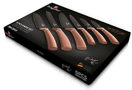 Sada nožů s nepřilnavým povrchem Berlingerhaus BH-2543 6 ks Rosegold Metallic Line (3)