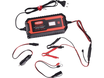 Autonabíječka Extol Premium 8897303, 9stupňová, řízená mikroprocesorem, 12V/6V, 8A