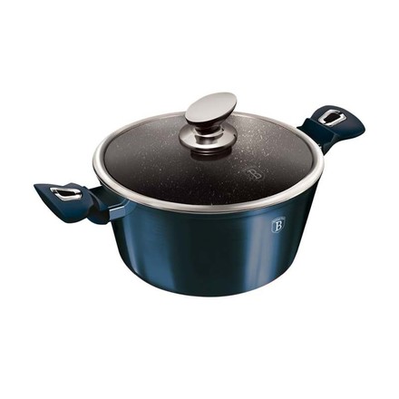 Kastrol s mramorovým povrchem Berlingerhaus BH-7148 a poklicí 30 cm Metallic Line Aquamarine Edition (5)