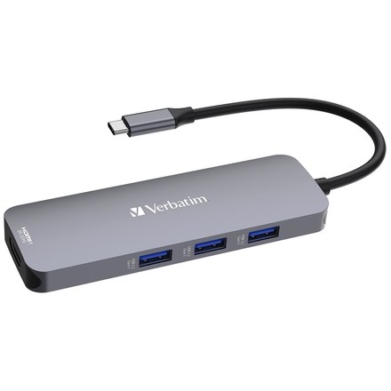 USB Hub Verbatim USB-C Pro Multiport 8 Port - stříbrný