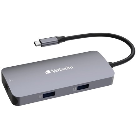 USB Hub Verbatim USB-C Pro Multiport 5 Port - stříbrný