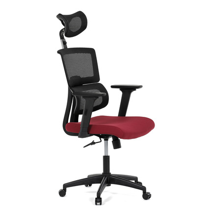Kancelářská židle Autronic Kancelářská židle, potah bordó látka a černá síťovina MESH, houpací mech. (KA-B1025 BOR) (11)