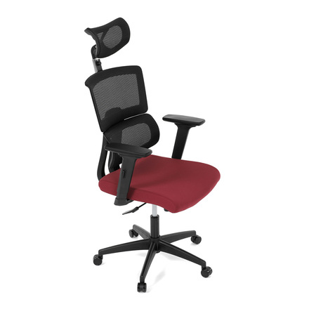 Kancelářská židle Autronic Kancelářská židle, potah bordó látka a černá síťovina MESH, houpací mech. (KA-B1025 BOR) (22)