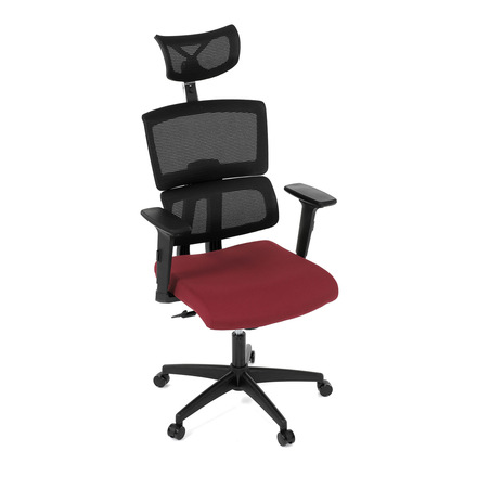 Kancelářská židle Autronic Kancelářská židle, potah bordó látka a černá síťovina MESH, houpací mech. (KA-B1025 BOR) (23)