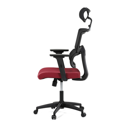 Kancelářská židle Autronic Kancelářská židle, potah bordó látka a černá síťovina MESH, houpací mech. (KA-B1025 BOR) (4)