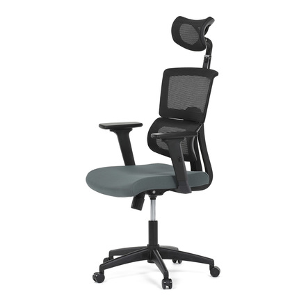 Kancelářská židle Autronic Kancelářská židle, potah šedá látka a černá síťovina MESH, houpací mech. (KA-B1025 GREY) (3)