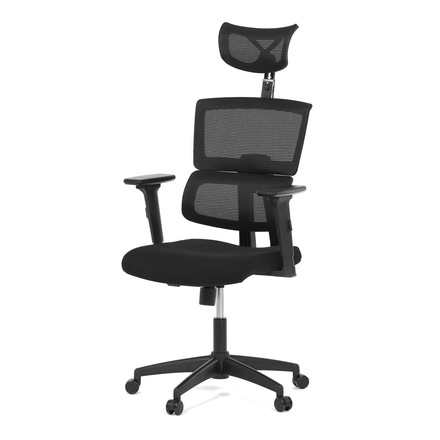 Kancelářská židle Autronic Kancelářská židle, potah černá látka a černá síťovina MESH, houpací mech. (KA-B1025 BK)