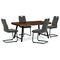 Moderní jídelní stůl Autronic Jídelní stůl, 160x90x76 cm, MDF deska, dýha borovice, kovové nohy, černý lak (HT-534 PINE) (14)