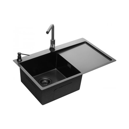 Nerezový dřez s odkapem Concept NANO coat TITANIA levý DNN1045dsl (1)