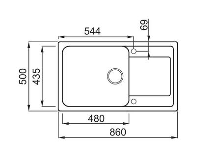 Granitový kuchyňský dřez s odkapem Elleci LIFE 410 G68 (1)