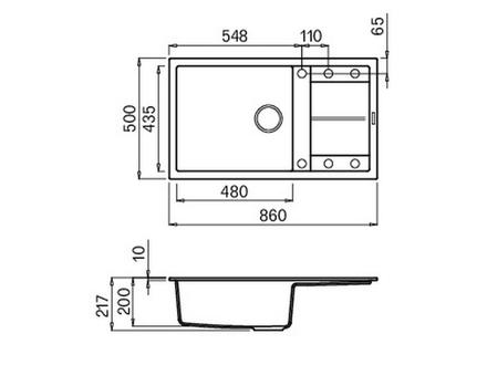 Granitový kuchyňský dřez s odkapem Elleci UNICO 410 G43 (1)