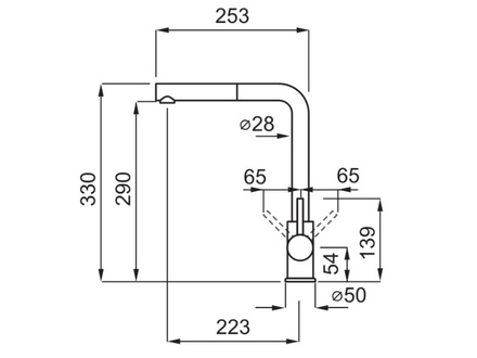 Páková vodovodní baterie se sprchou Elleci TRAIL PLUS G48 (1)