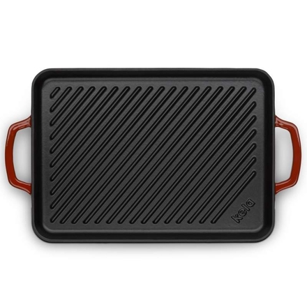 Grilovací deska Kela KL-11939 litinová Calido 35x25 cm červená (1)