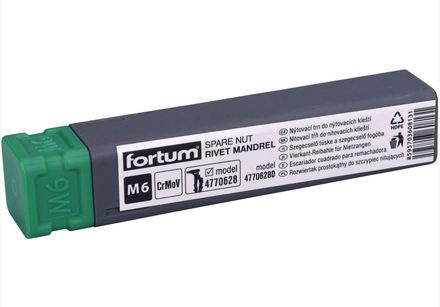 Trn na nýtovací matice Fortum 4770628D do nýt. kleští 4770628  M6 (1)