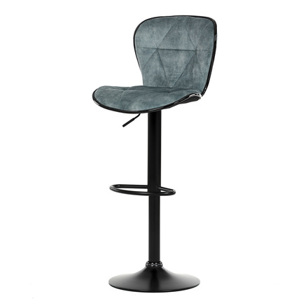 Barová židle Autronic Židle barová, modrá sametová látka, černá podnož (AUB-805 BLUE4)