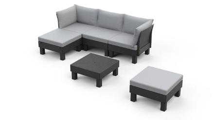Zahradní nábytek Keter Elements 5místný modulární set grafitový (3)