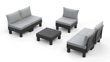 Zahradní nábytek Keter Elements 5místný modulární set grafitový (4)