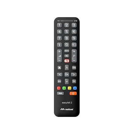 Dálkový ovladač Meliconi EASYTEL 2, Univerzální dálkový ovladač pro 1 TV + dekodér - černý