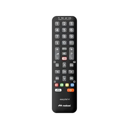 Dálkový ovladač Meliconi EASYTEL 4, Univerzální dálkový ovladač pro 4 přístroje - černý